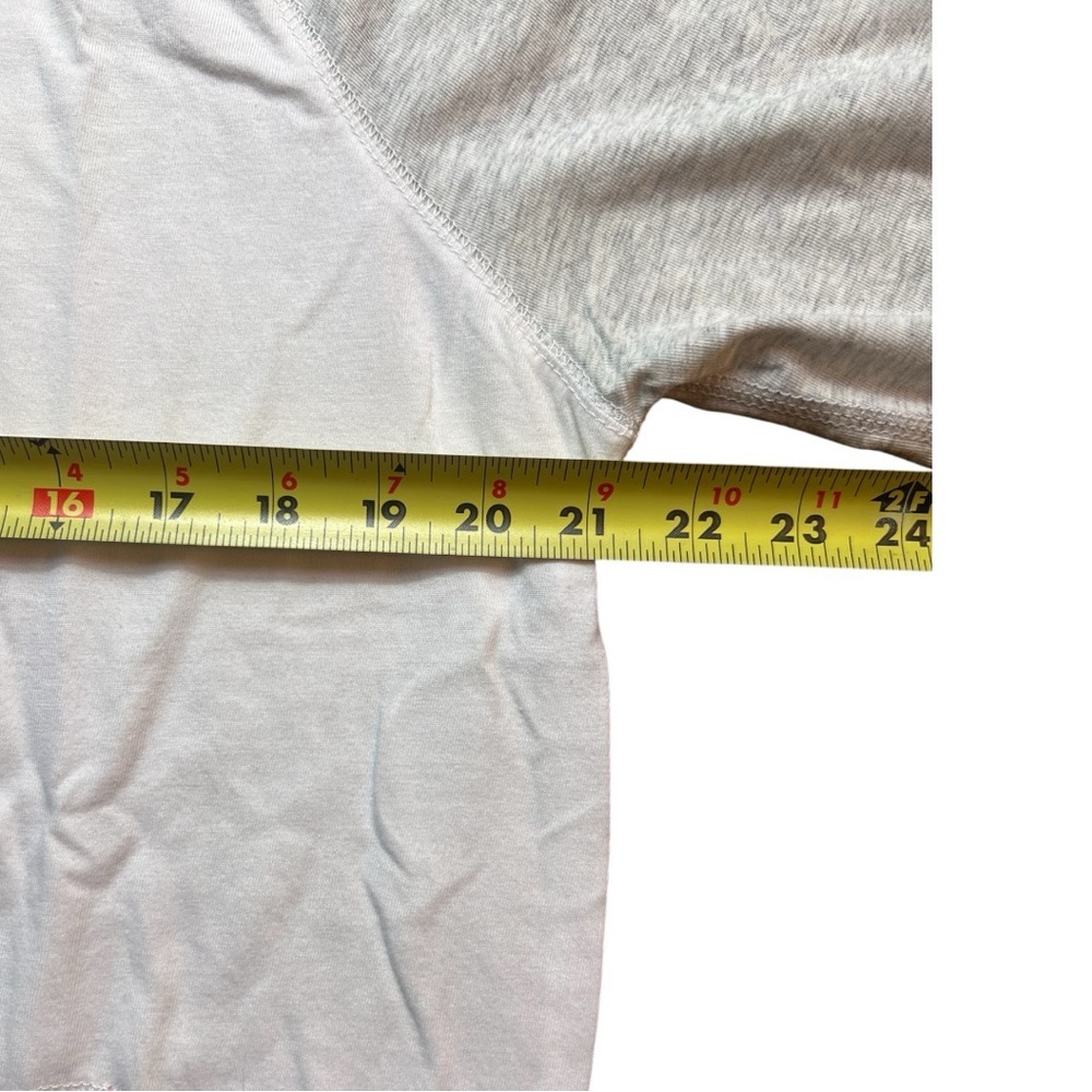 American Eagle Hoodie M White Gray Raglan Pullover Kangaroo Pocket Casual - Picture 7 of 8